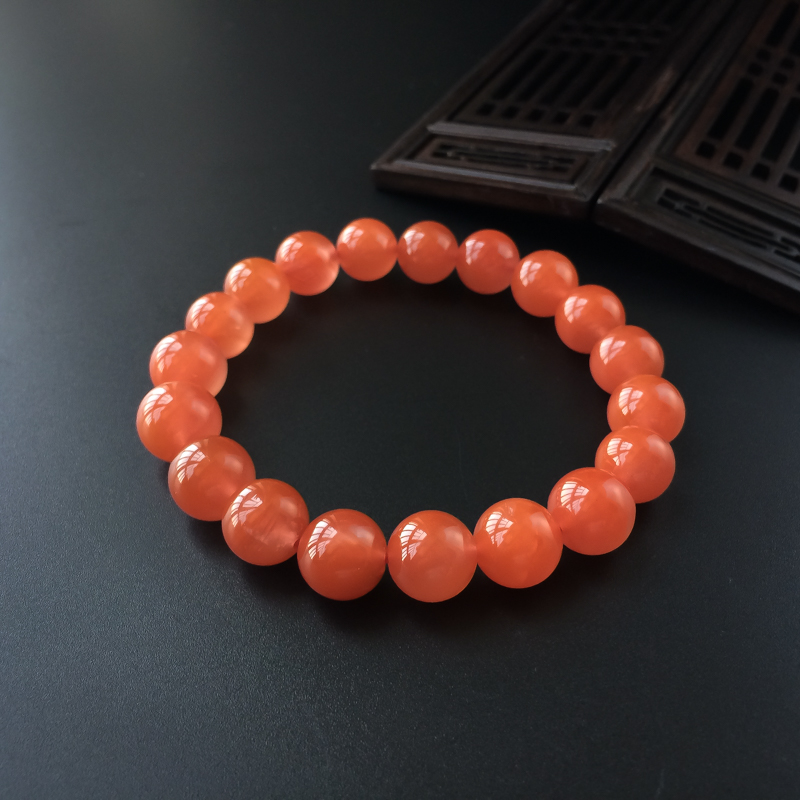 川料樱桃红南红手串-红掌柜