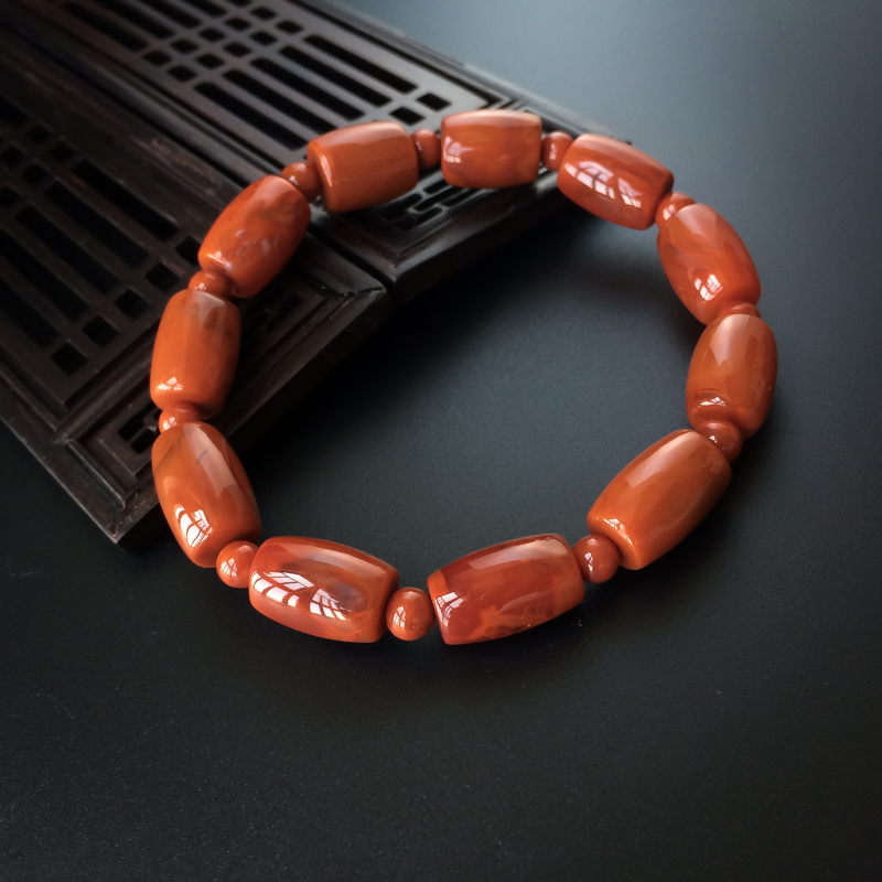 柿子红南红手串-红掌柜