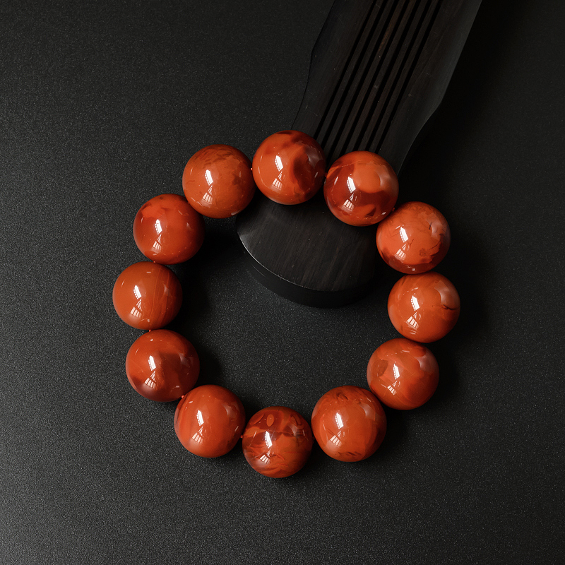 柿子红南红手串-红掌柜