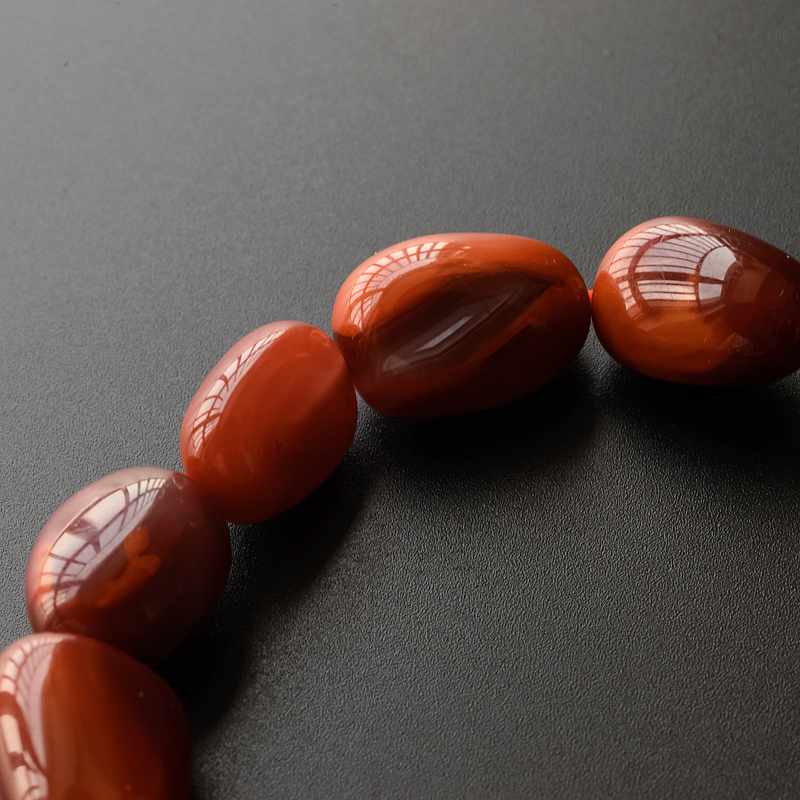 柿子红南红随形手串-红掌柜