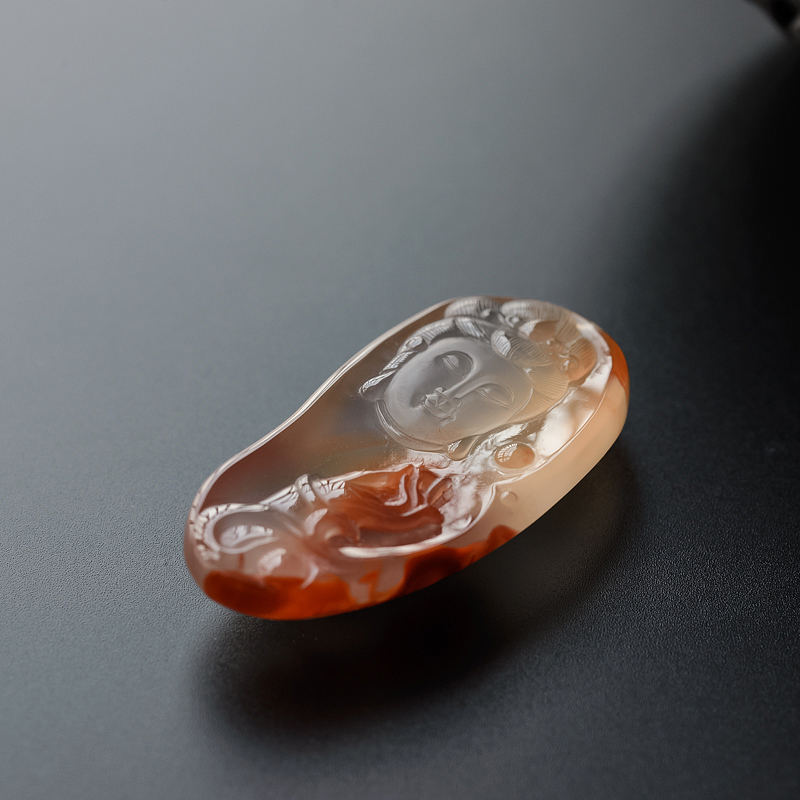 川料天然冰飘南红吊坠-红掌柜