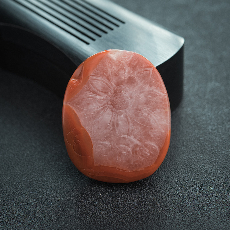 川料天然南红大日如来吊坠-红掌柜