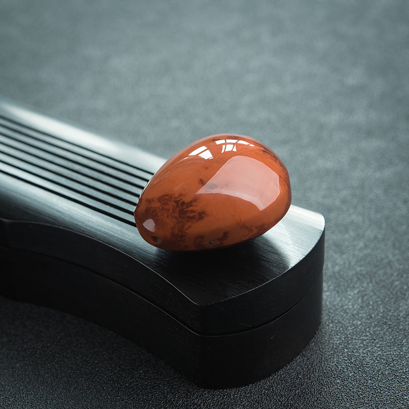 川料天然火焰纹南红吊坠-红掌柜