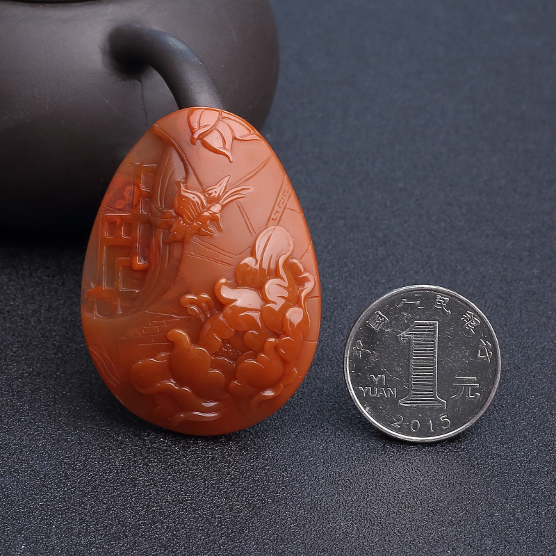 柿子红南红吊坠-红掌柜