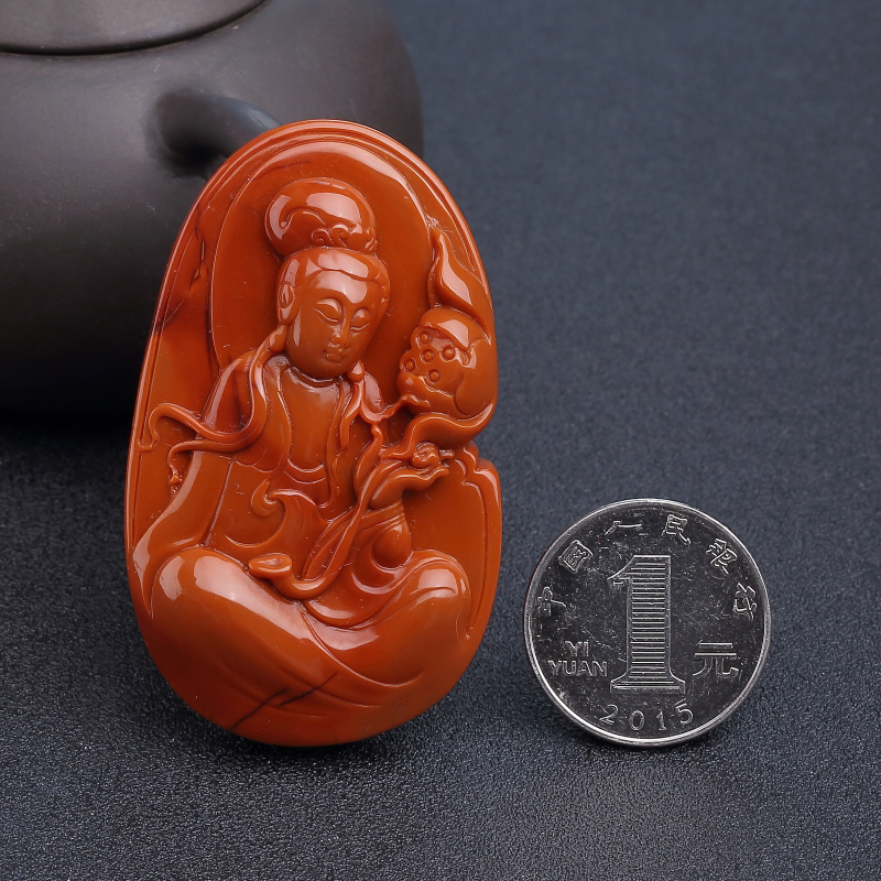 柿子红南红吊坠-红掌柜