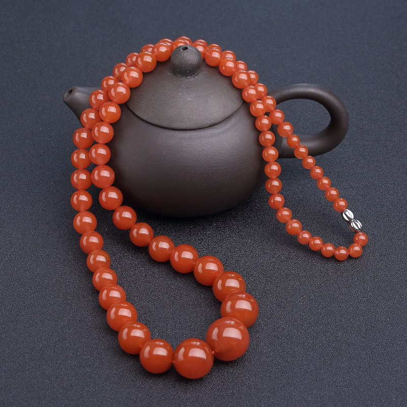 川料天然樱桃红南红塔链-红掌柜