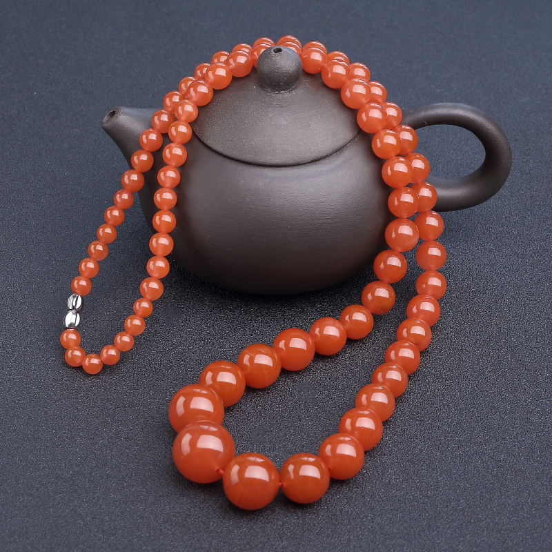 天然樱桃红南红塔链-红掌柜