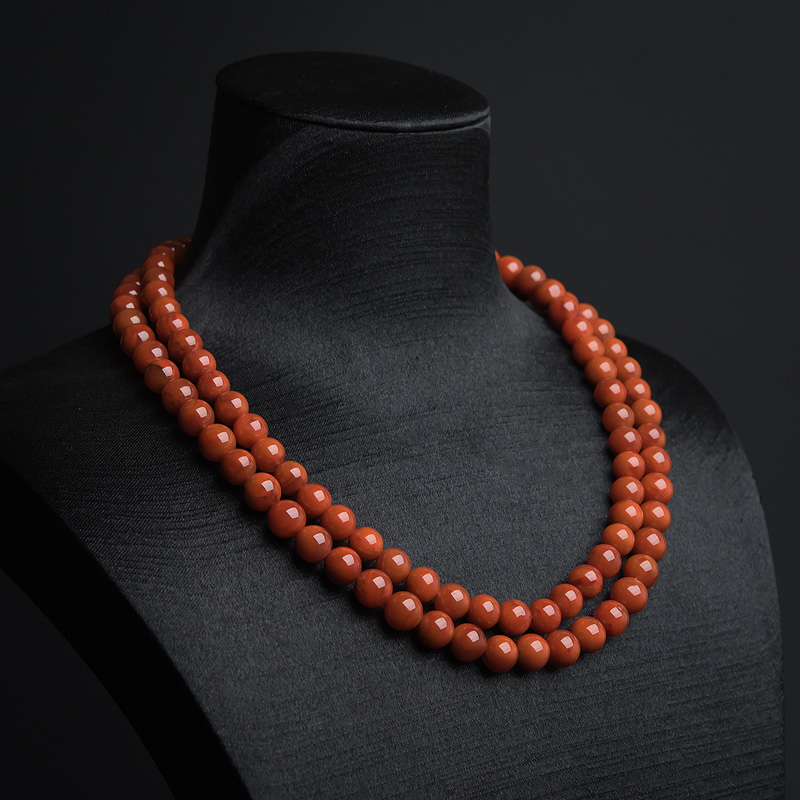 川料天然南红108佛珠-红掌柜