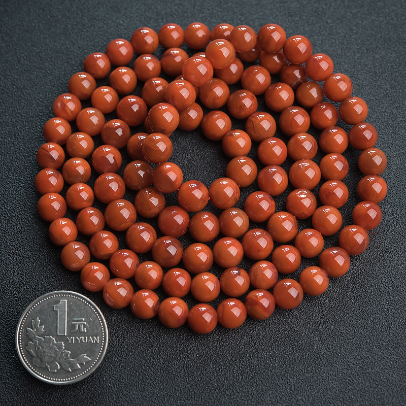 柿子红南红佛珠-红掌柜