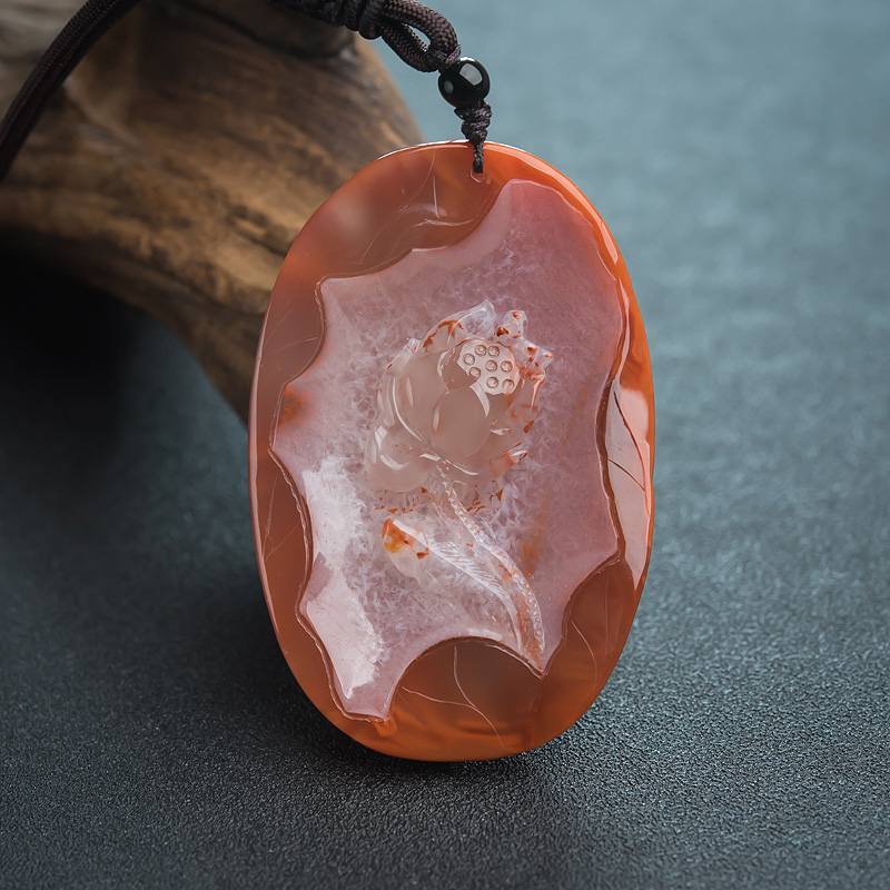 四川天然南红观音吊坠-红掌柜