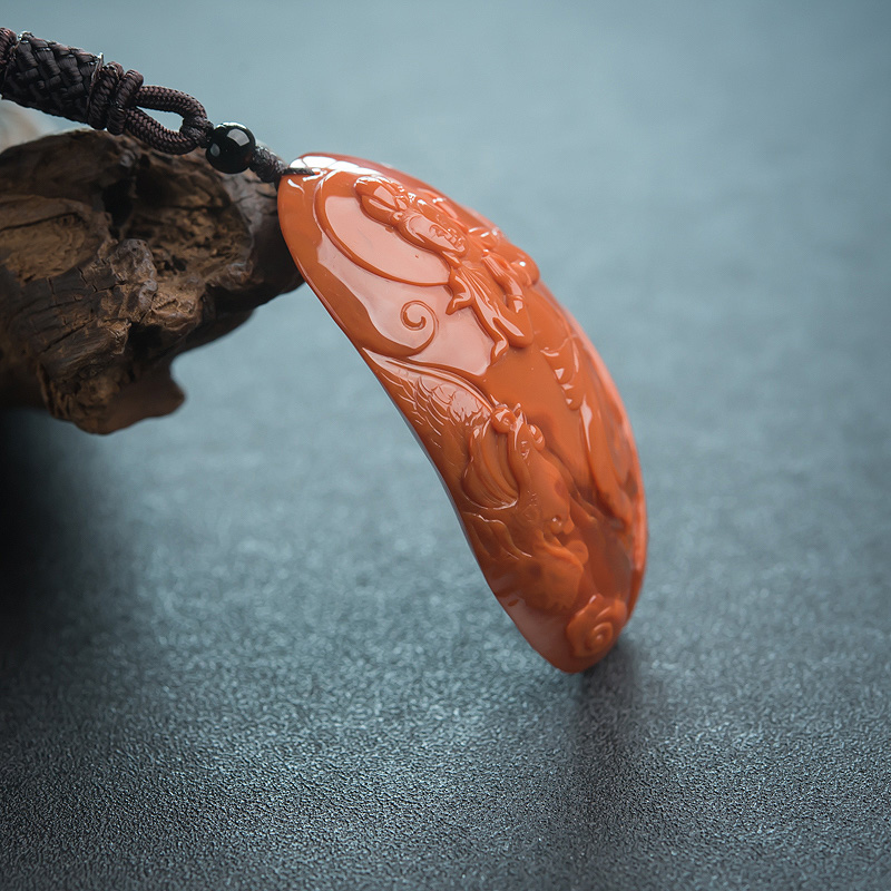 四川天然红白料南红吊坠-红掌柜