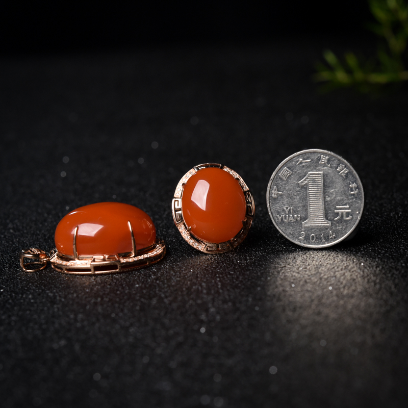 四川樱桃红南红套装（两件）-红掌柜