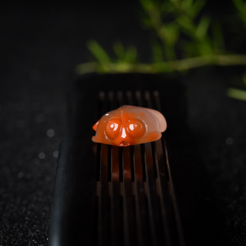 四川冰飘料南红金鱼套装（四件）-红掌柜