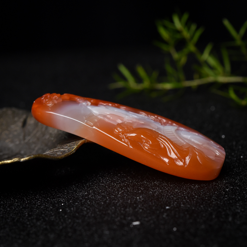 四川南红深山访友吊坠-红掌柜