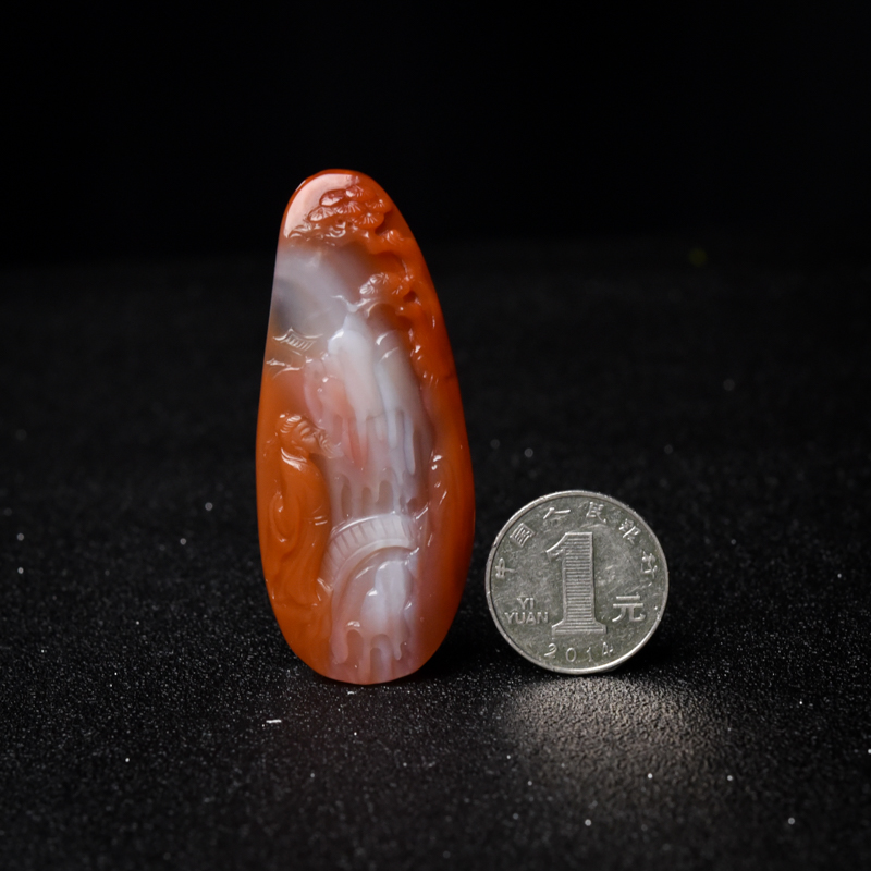 南红深山访友吊坠-红掌柜