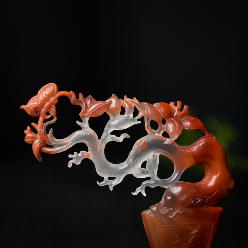 冰飘料南红摆件-红掌柜