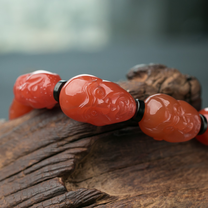 四川南红罗汉头手串-红掌柜