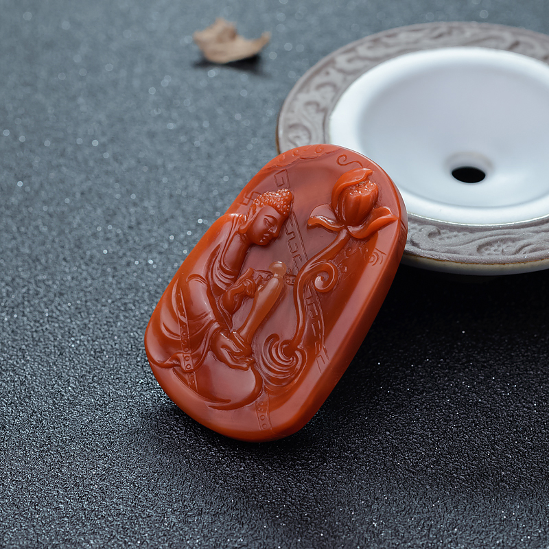 南红悟道吊坠-红掌柜