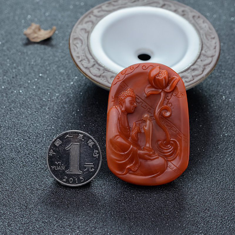 南红悟道吊坠-红掌柜