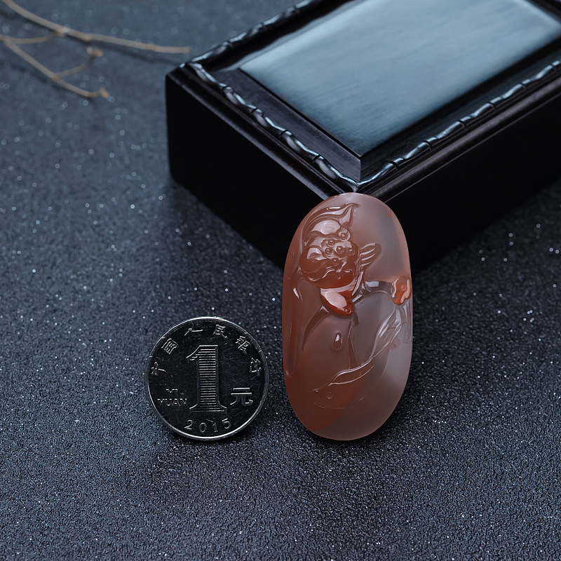 冰飘料南红吊坠-红掌柜