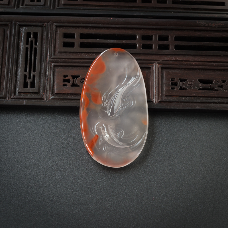 冰飘南红年年有余吊坠-红掌柜