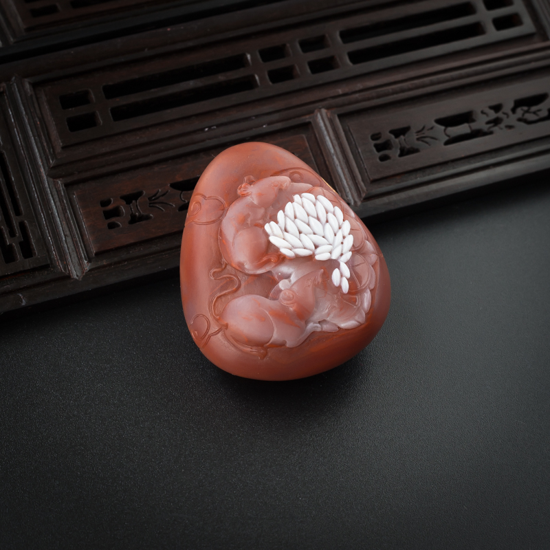 红白料南红吊坠-红掌柜