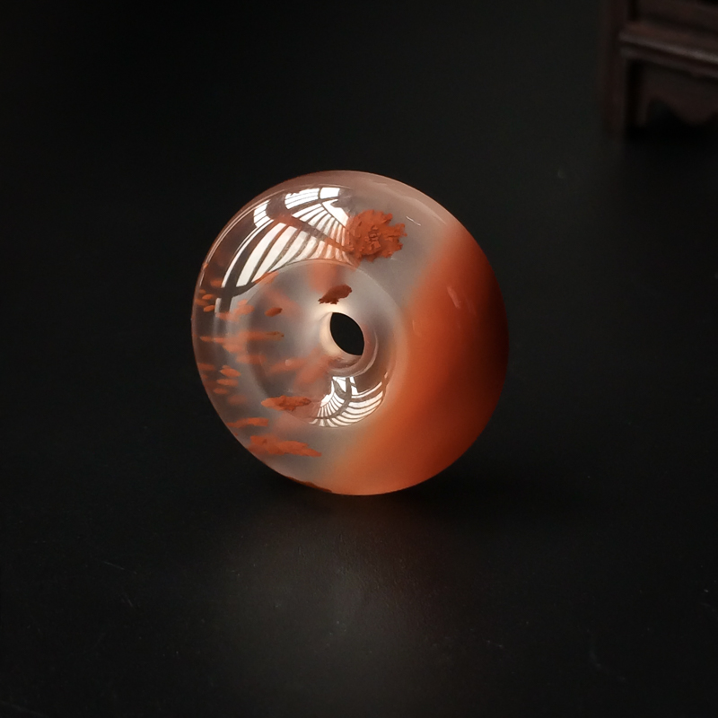 四川冰飘南红平安扣吊坠-红掌柜