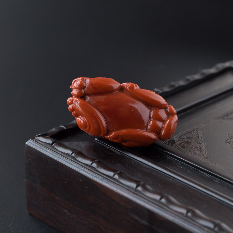 柿子红南红吊坠-红掌柜