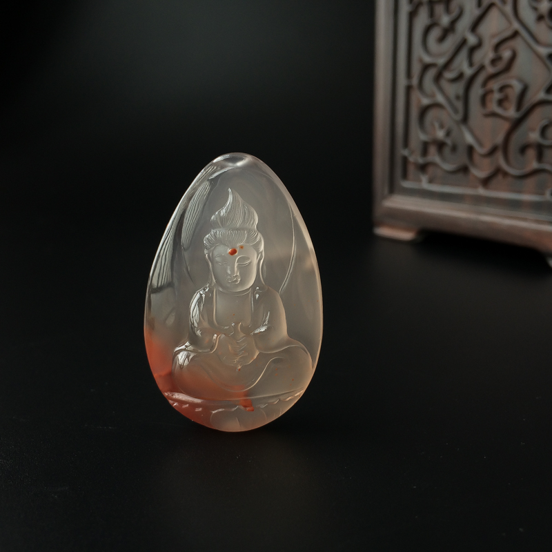 冰飘南红观音吊坠 - 红掌柜