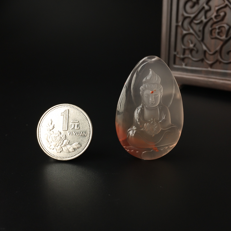 川料冰飘南红吊坠 - 红掌柜