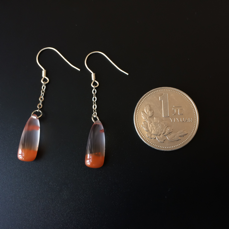 川料南红耳坠-红掌柜