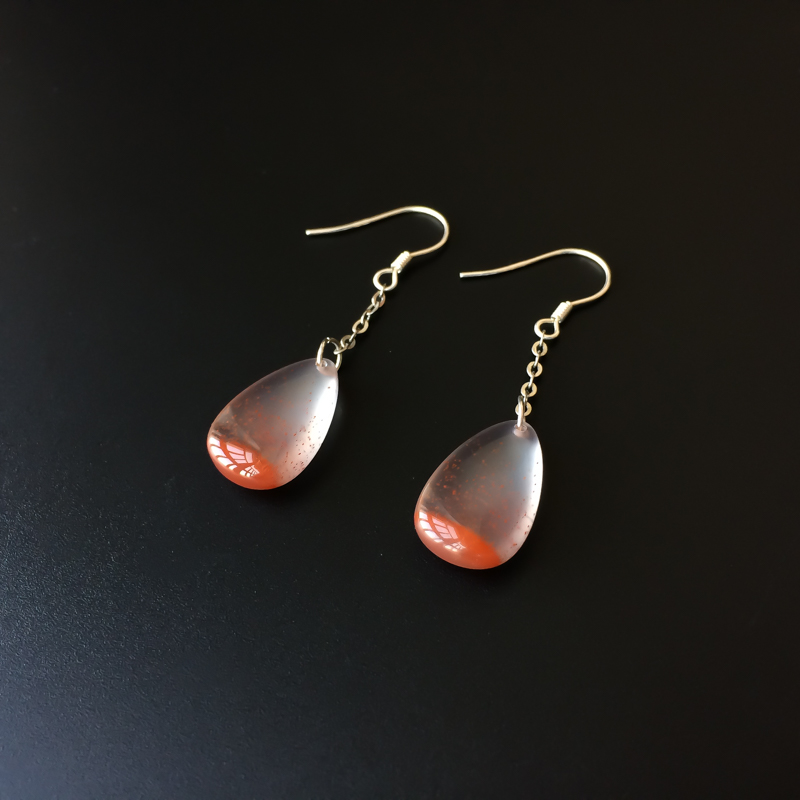 银镶南红耳坠-红掌柜