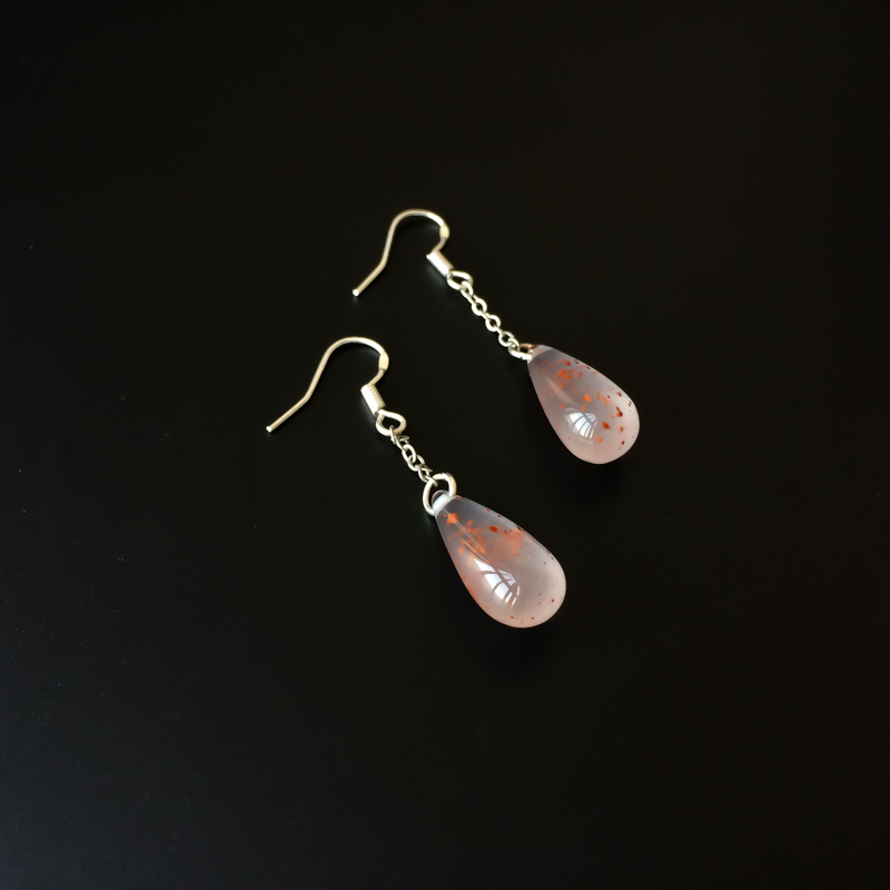 银镶南红耳坠-红掌柜