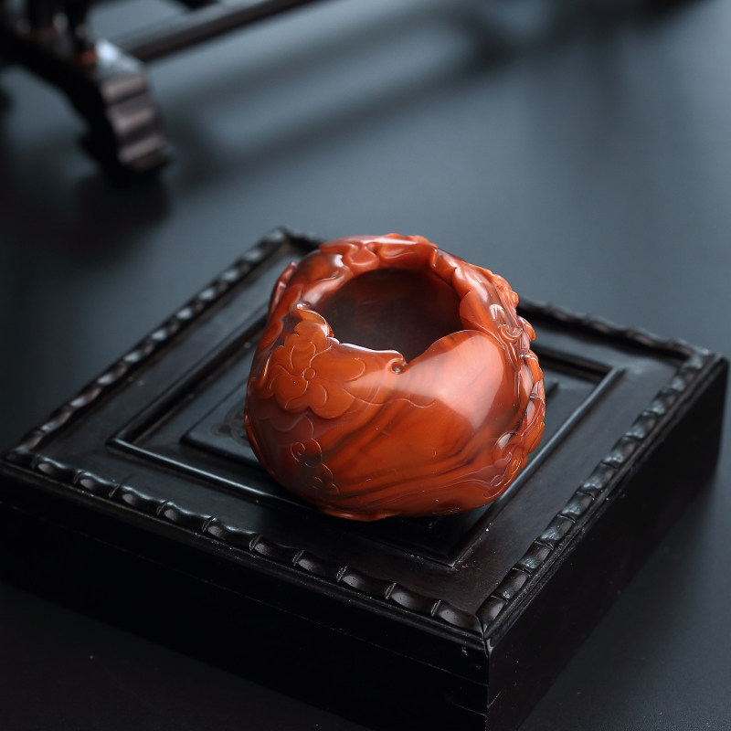 冰飘南红香插摆件-红掌柜