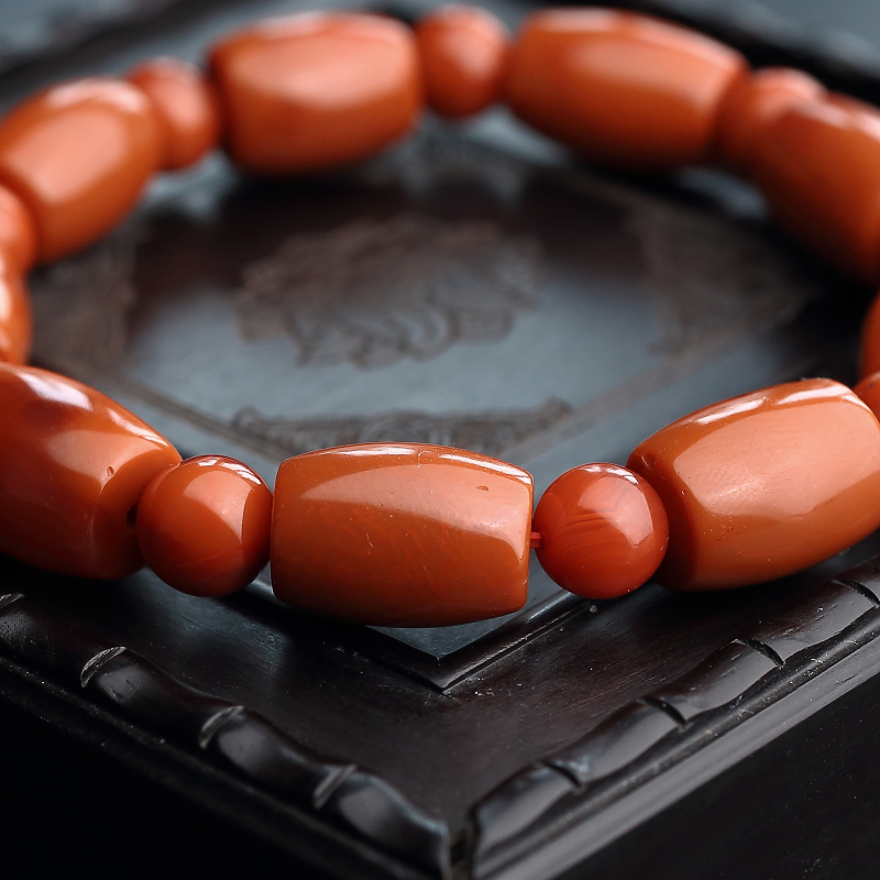 南红桶珠手串-红掌柜