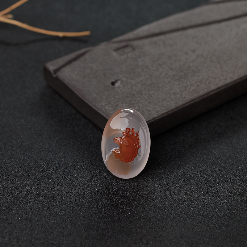 冰飘料南红鸿运当头吊坠-红掌柜