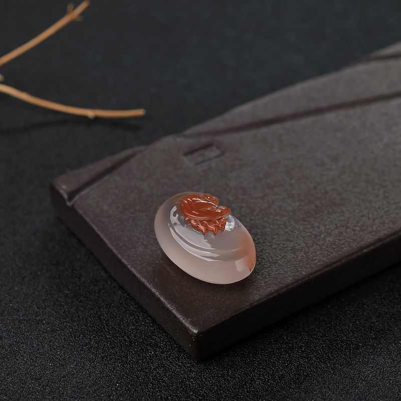 天然南红鸿运当头吊坠-红掌柜