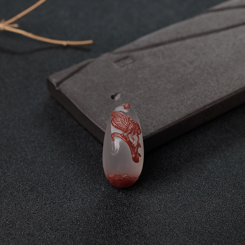 冰飘料南红一鸣惊人吊坠-红掌柜