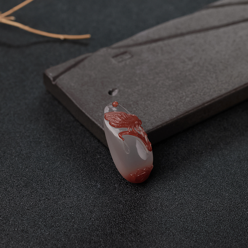 冰飘料南红吊坠-红掌柜