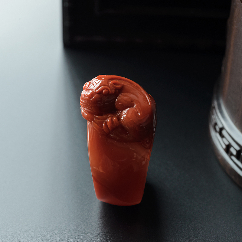 南红貔貅扳指-红掌柜