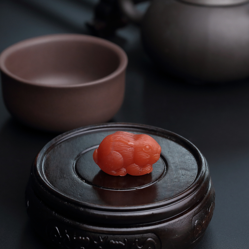 南红兔子吊坠 - 红掌柜