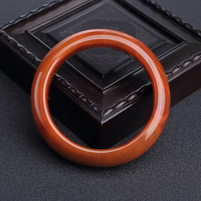 59mm柿子红南红平安镯-红掌柜