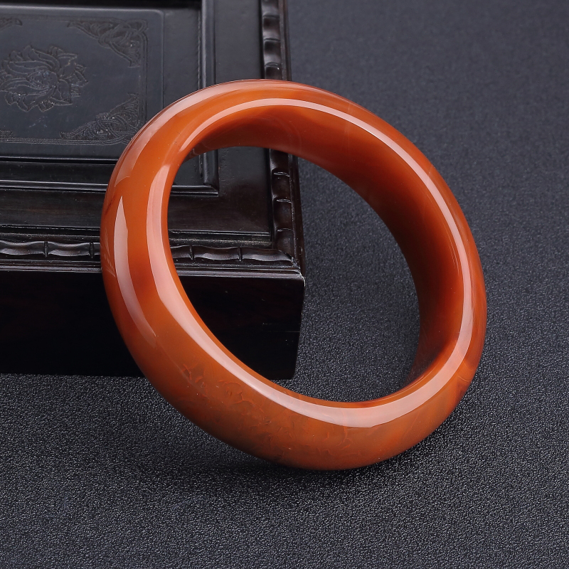 四川柿子红南红平安镯-红掌柜