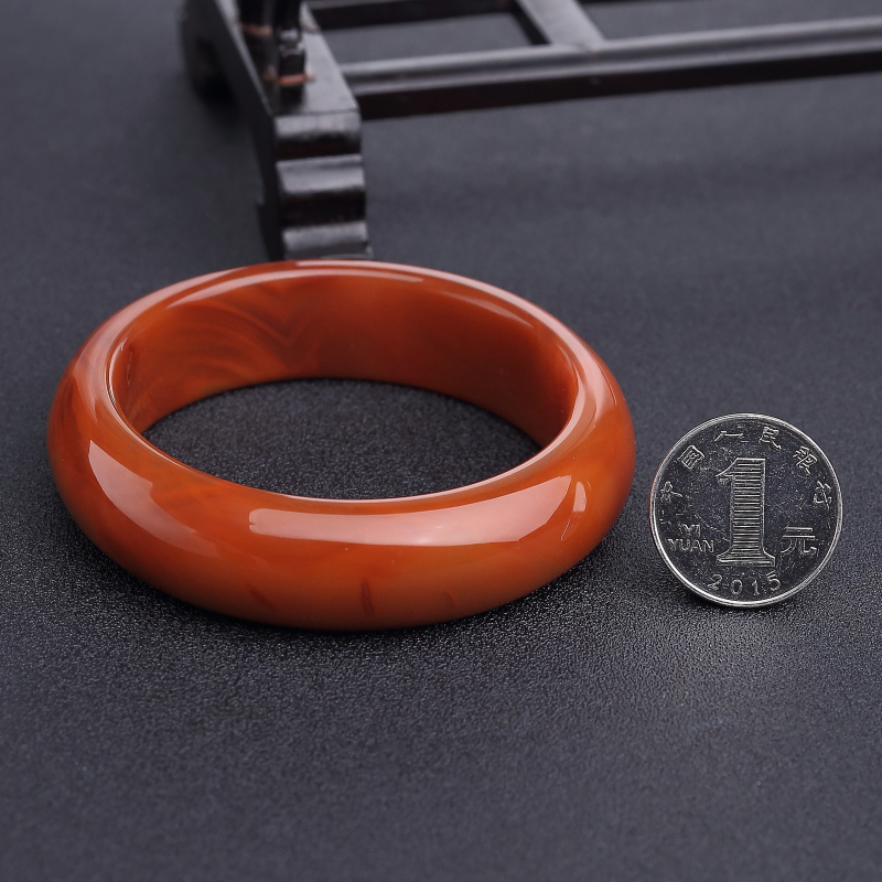 59mm柿子红南红平安镯-红掌柜