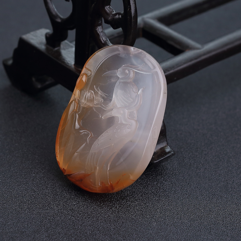 天然冰飘料南红一路连科吊坠-红掌柜