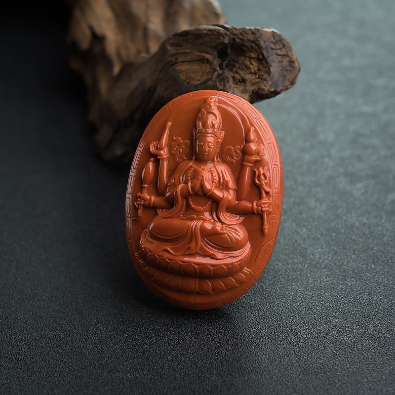 柿子红南红吊坠-红掌柜