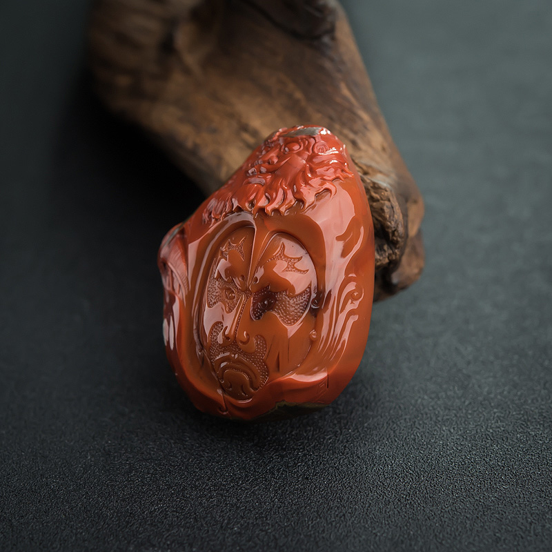 南红钟馗吊坠-红掌柜