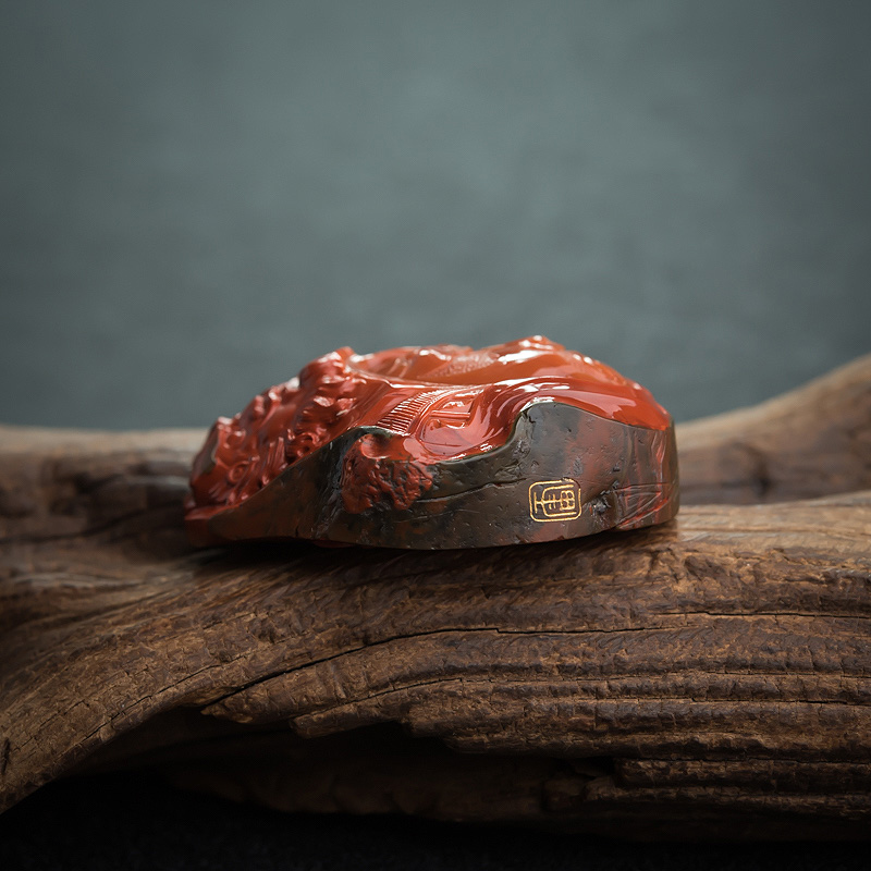 川料南红钟馗吊坠-红掌柜