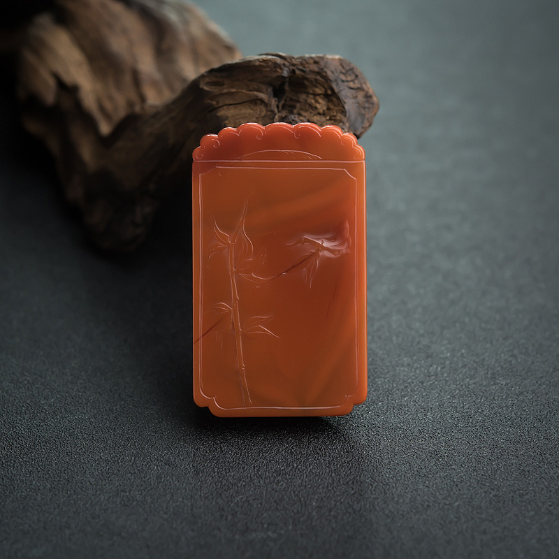 柿子红南红吊坠-红掌柜