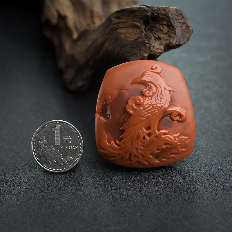 柿子红南红吊坠-红掌柜